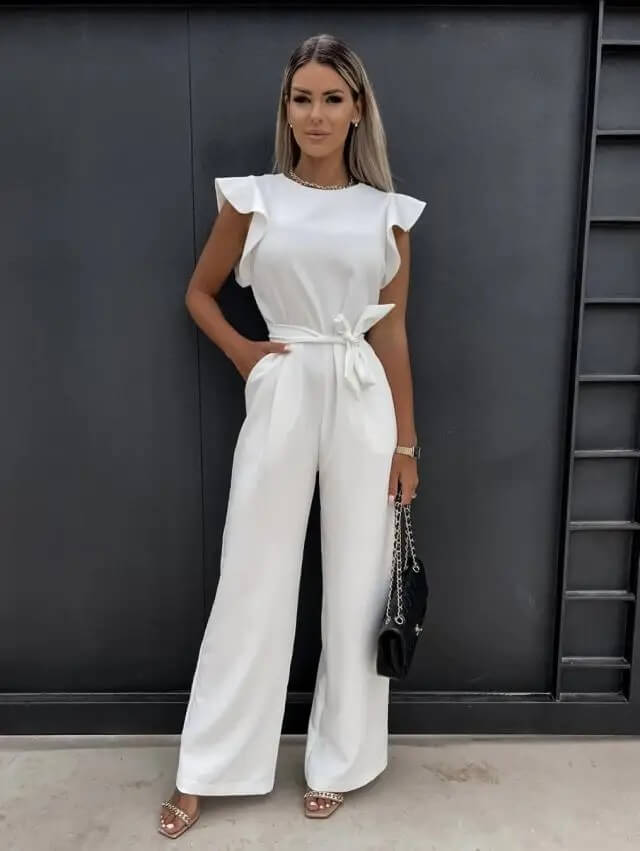Willow | Fitted Jumpsuit with Ruffle Sleeves