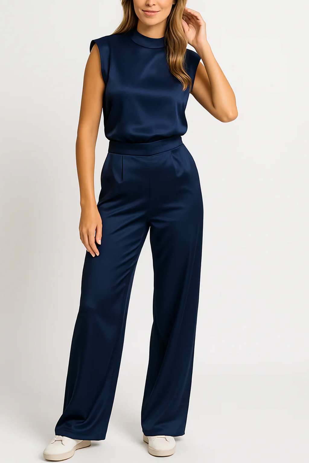 Ellie | Hoher Ausschnitt Weites Bein Jumpsuit