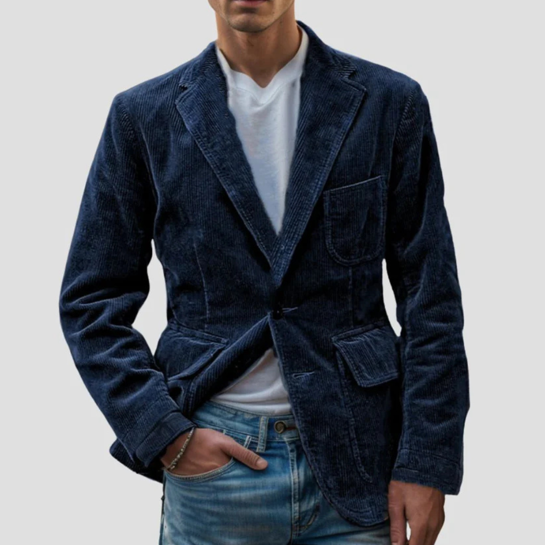 Herren Texturiert Cordjacke mit Taschen