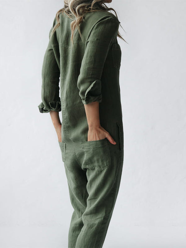 Majia | Damen Lässiger Jumpsuit | Langarm