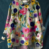 Sarah | Floral Pattern Peasant Blouse