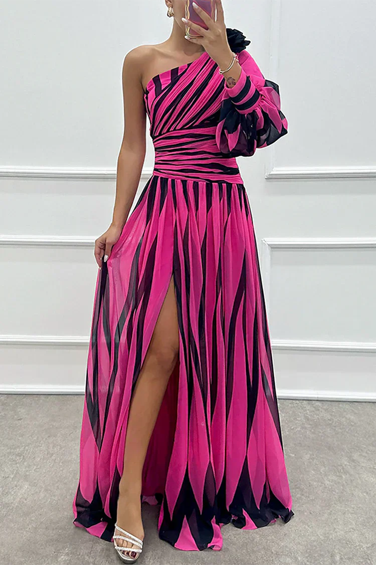 Vanessa | One-Shoulder Striped Maxi Dress