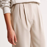 Damen Hohe Taille Lang Stoffhose
