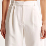 Damen Hohe Taille Lang Stoffhose