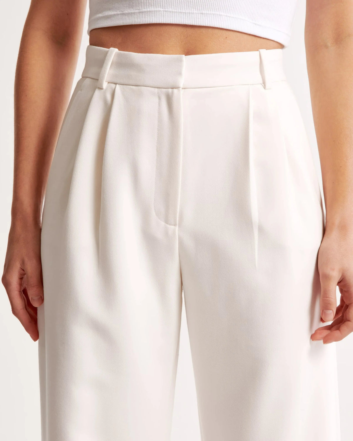 Damen Hohe Taille Lang Stoffhose