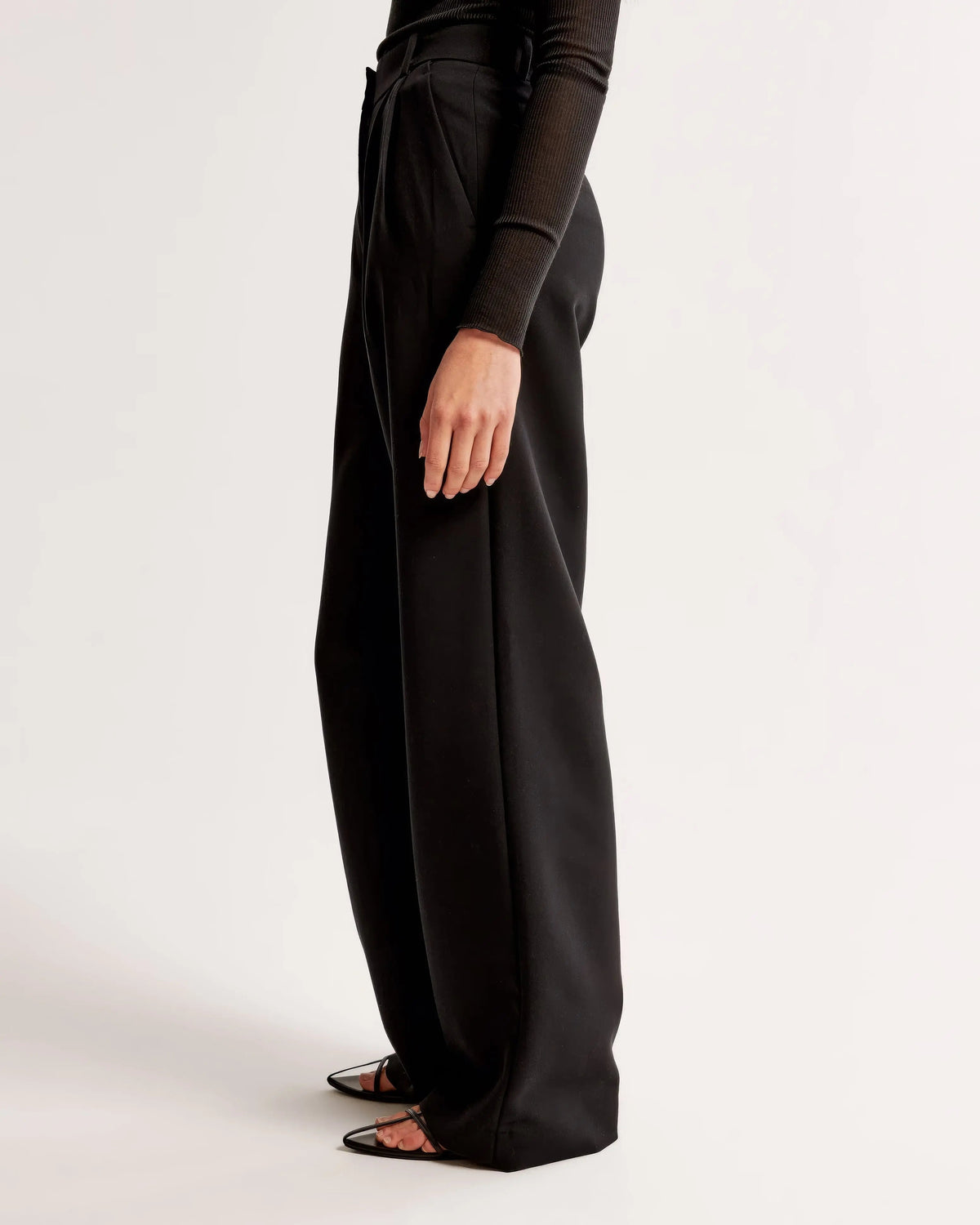 Damen Hohe Taille Lang Stoffhose