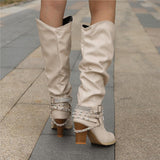 Vivian | Block Heel Padded Knee-High Boots