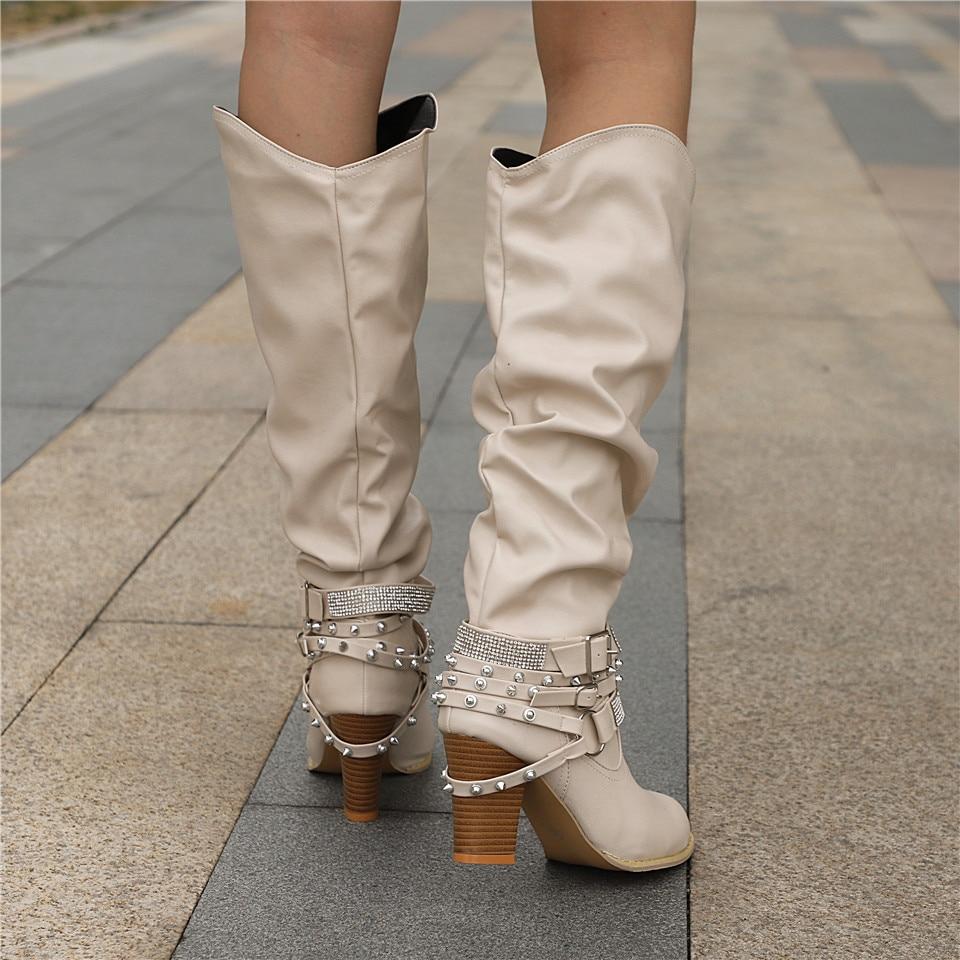 Vivian | Block Heel Padded Knee-High Boots