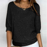 Damen 3/4-Ärmel Strickpullover | Lässiger