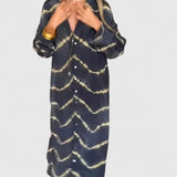 Robin | Durchgeknöpft Batik Midi Hemdblusenkleid