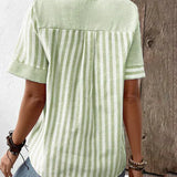 Caroline | Striped Boat Neck Blouse