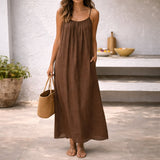 Tamara | Spaghettiträger Maxi Sommerkleid