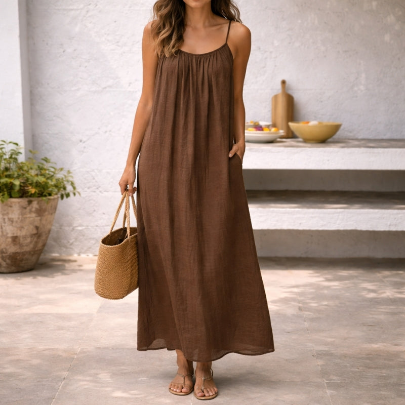 Tamara | Spaghettiträger Maxi Sommerkleid