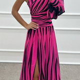 Vanessa | One-Shoulder Striped Maxi Dress