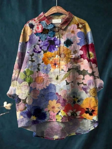 Sarah | Floral Pattern Peasant Blouse