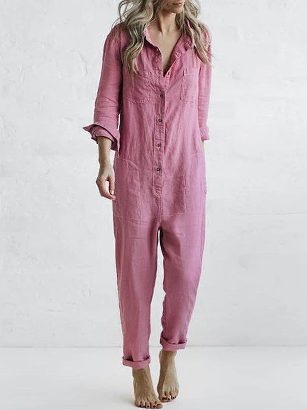 Majia | Damen Lässiger Jumpsuit | Langarm