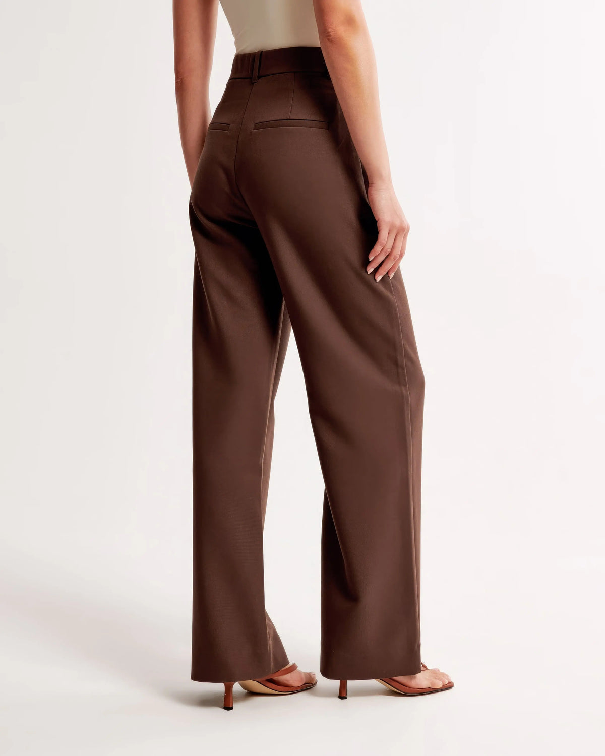 Damen Hohe Taille Lang Stoffhose