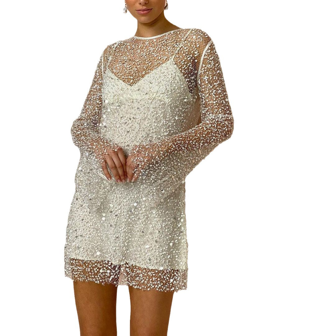 Sky | Damen Glitzer Partykleid | Mini