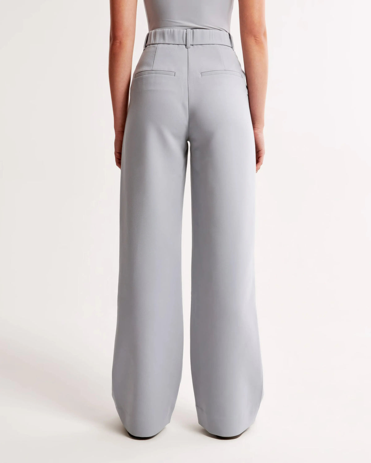Damen Hohe Taille Lang Stoffhose