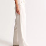 Damen Hohe Taille Lang Stoffhose