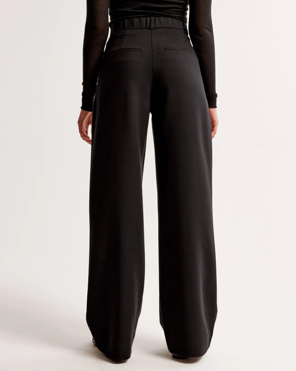 Damen Hohe Taille Lang Stoffhose