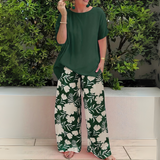 Abigail | Weites Bein Blumenmuster Zweiteiliges Set
