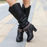 Vivian | Block Heel Padded Knee-High Boots
