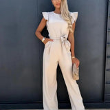 Willow | Fitted Jumpsuit with Ruffle Sleeves