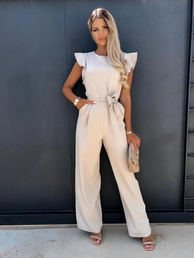 Willow | Fitted Jumpsuit with Ruffle Sleeves