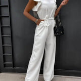 Willow | Fitted Jumpsuit with Ruffle Sleeves