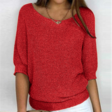 Damen 3/4-Ärmel Strickpullover | Lässiger