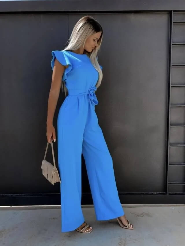 Willow | Fitted Jumpsuit with Ruffle Sleeves