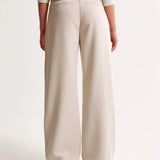Damen Hohe Taille Lang Stoffhose