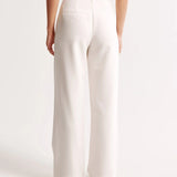 Damen Hohe Taille Lang Stoffhose