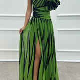 Vanessa | One-Shoulder Striped Maxi Dress