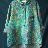 Sarah | Floral Pattern Peasant Blouse