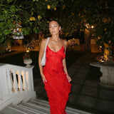 Damen Rüschen Lange Maxi Sommerkleid