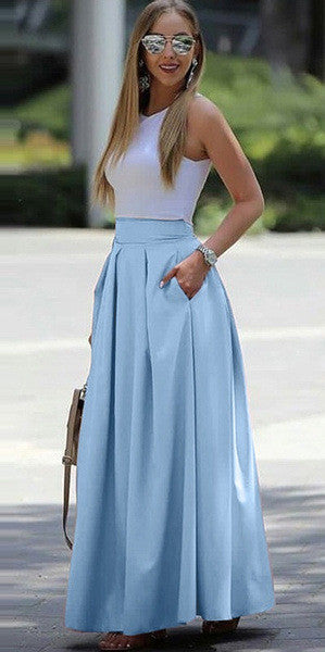Marre | Women's High Waist Pleated Skirt | Maxi