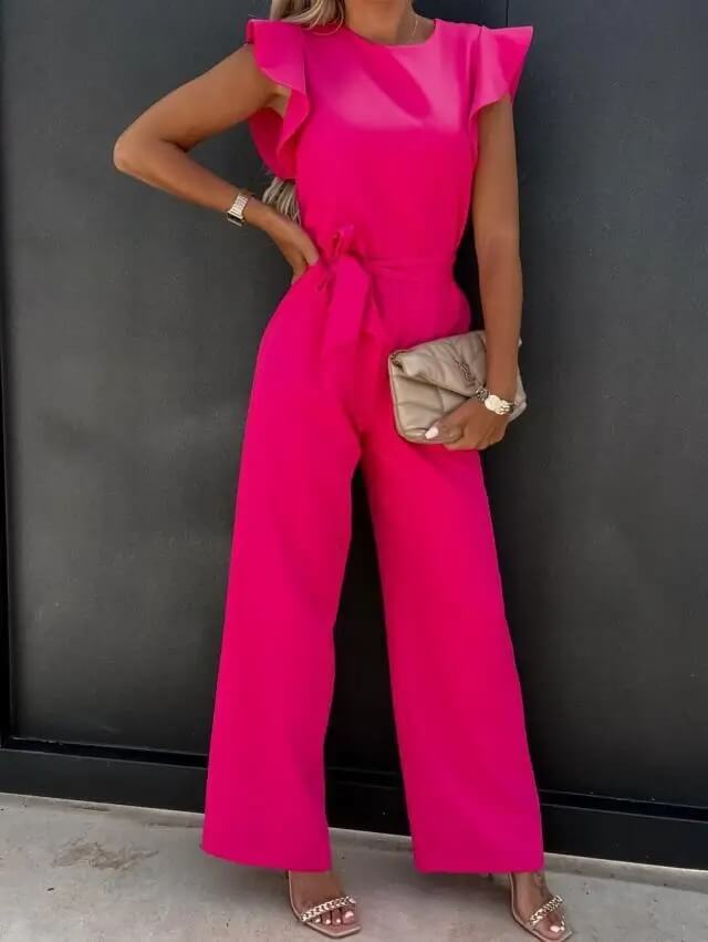Willow | Fitted Jumpsuit with Ruffle Sleeves