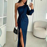 Women's One-Shoulder Maxi Evening Dress