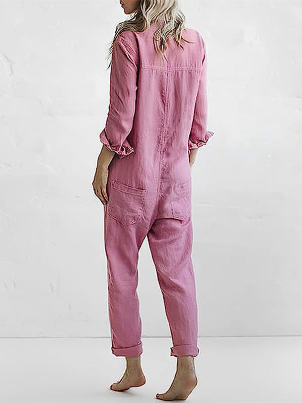 Majia | Damen Lässiger Jumpsuit | Langarm