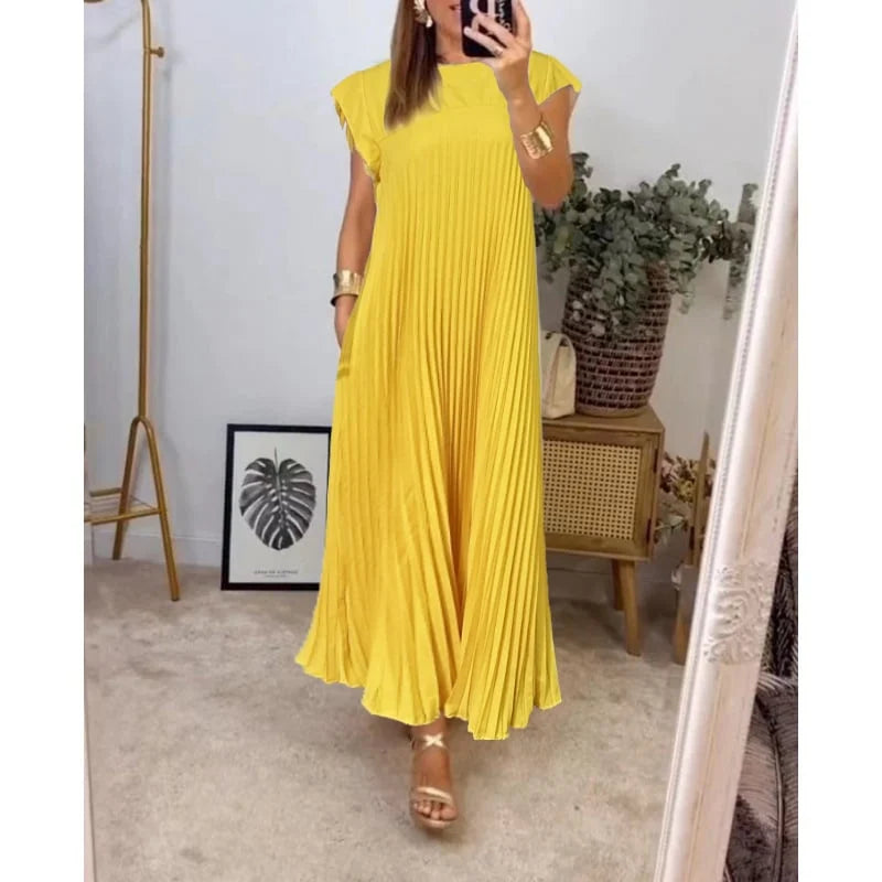 Sierra | Plissee Maxi Cocktailkleid