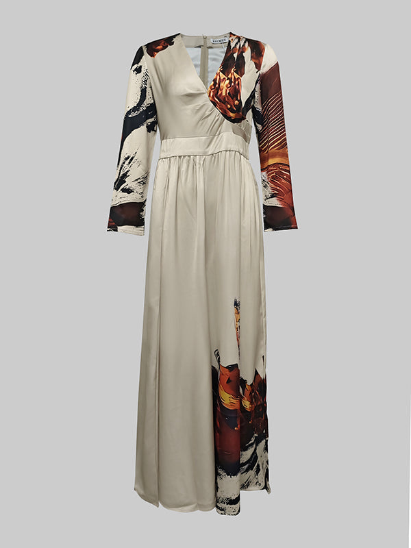 Stella | Tiefer V-Ausschnitt Weites Bein Jumpsuit