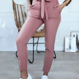 Cinturón de corbata para mujer Pantalón de tela ajustado