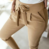 Cinturón de corbata para mujer Pantalón de tela ajustado