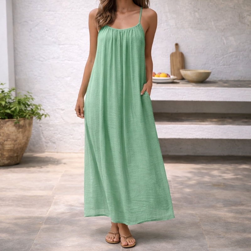 Tamara | Spaghettiträger Maxi Sommerkleid