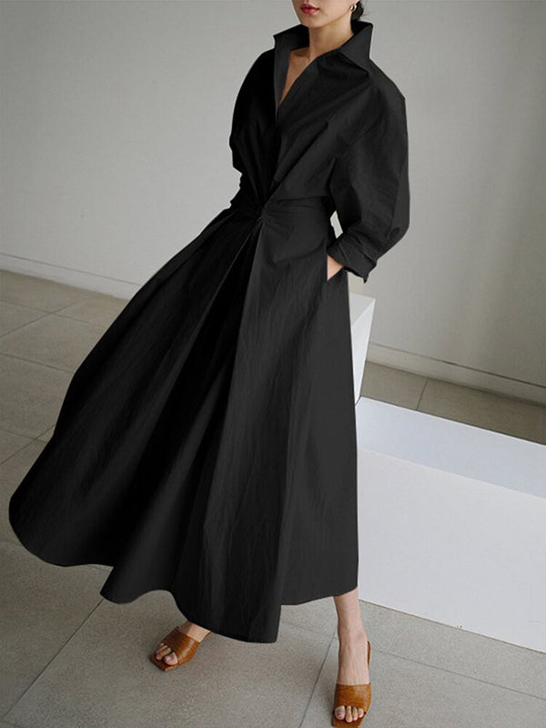 Henley | Drapowana sukienka maxi