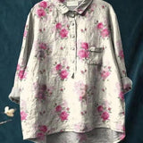 Sarah | Floral Pattern Peasant Blouse