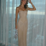 Women's Strapless Maxi Evening Dress