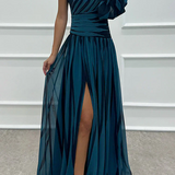 Vanessa | One-Shoulder Striped Maxi Dress